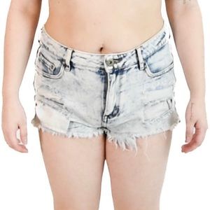 Bullhead Light Blue Denim Booty Shorts
